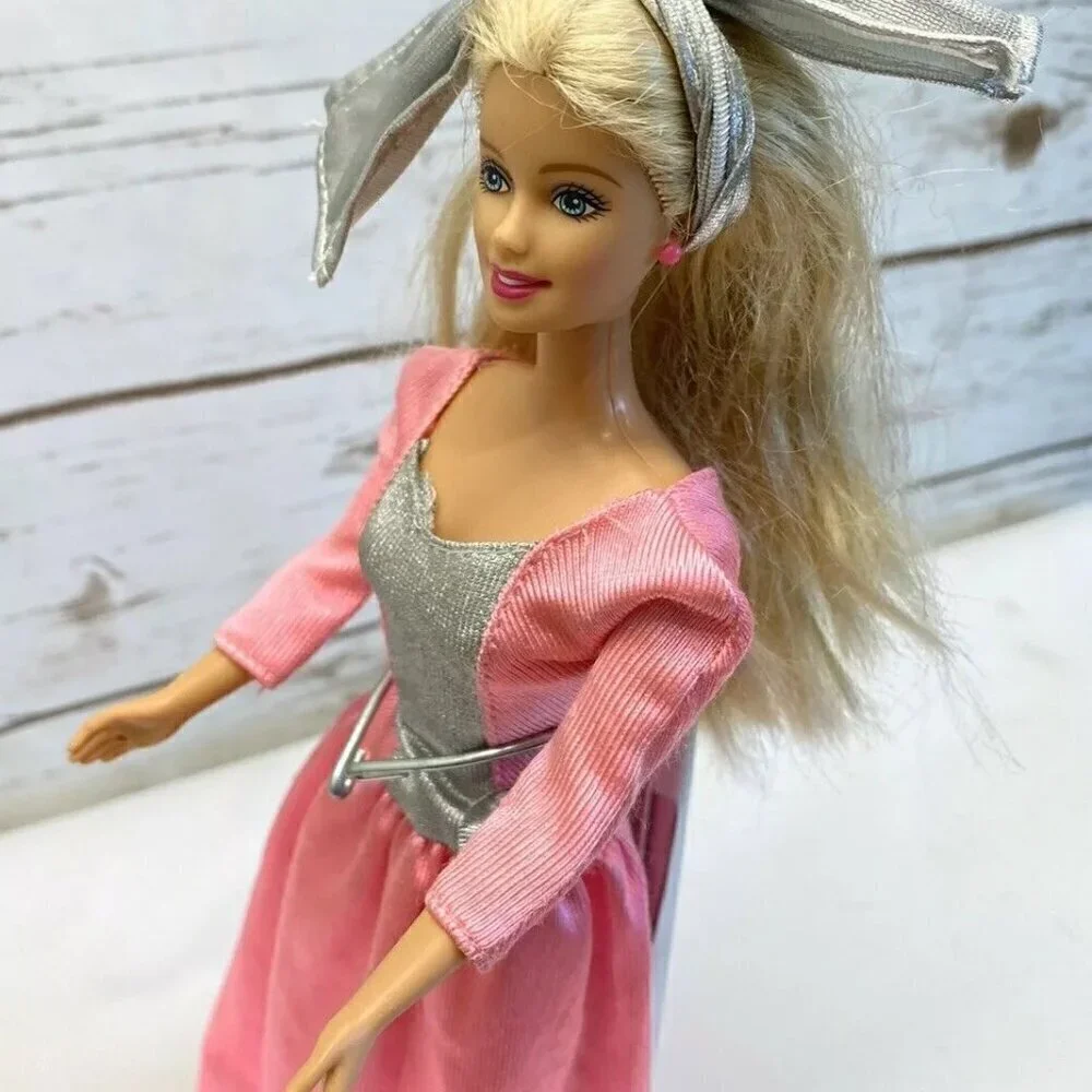 MATTEL BARBIE Blonde Hair Blue Eyes Pink Gray Long Dress 12